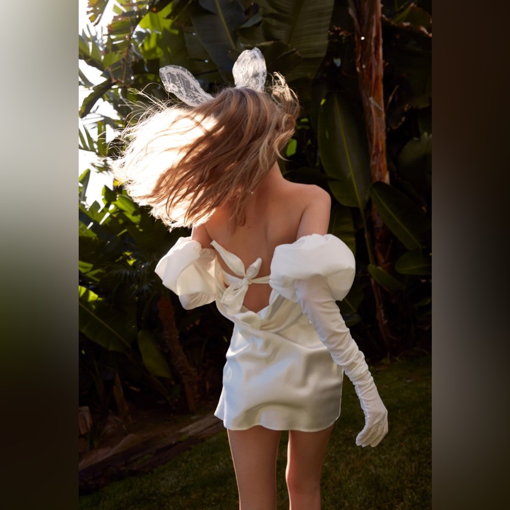 For Love & Lemons Hazel White Mini Dress NWT - Picture 6 of 11